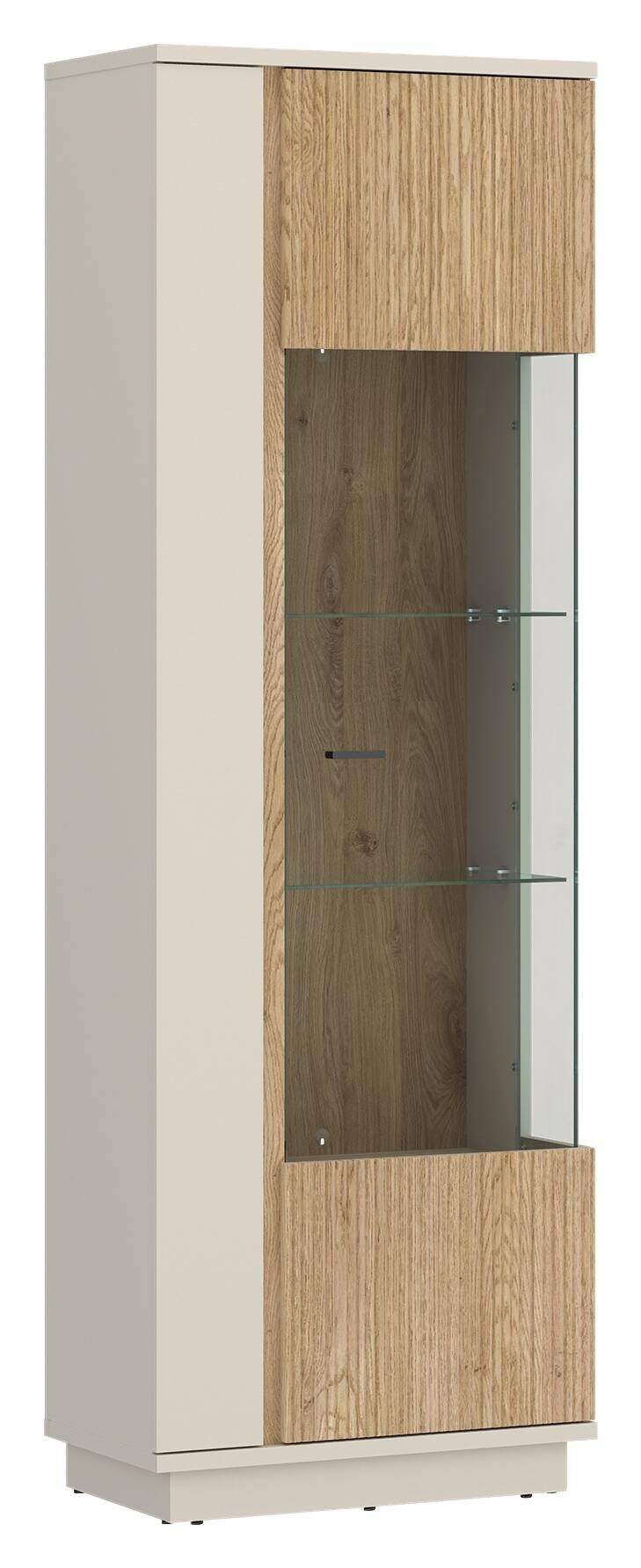 Vitrine Kaschmir Eiche Nachbildung B/H/T: ca. 62x190x40 cm