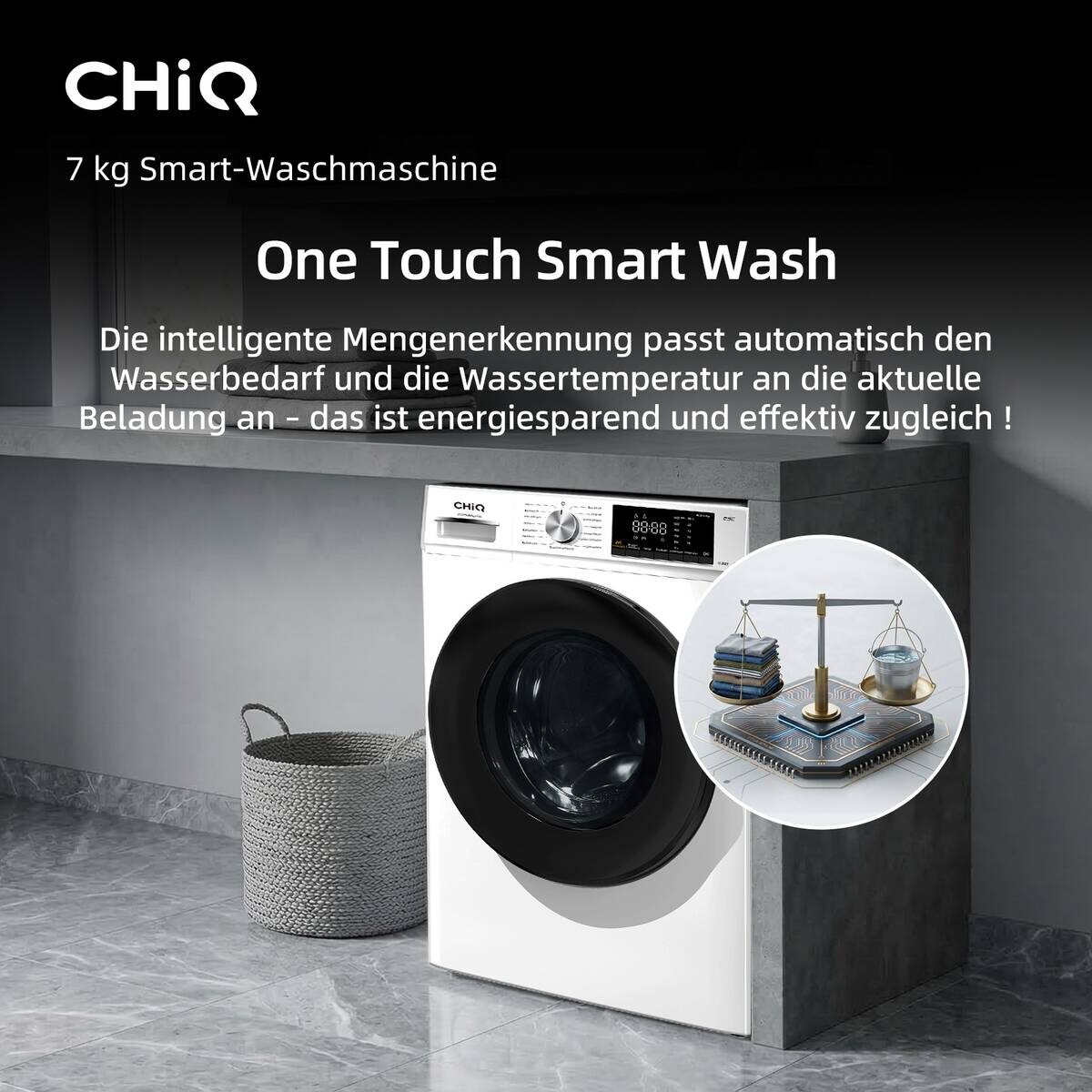 CHiQ Waschmaschine FL70121M3XWGAPO weiß B/H/T: ca. 60x84,7x46,5 cm ca. 7 kg
