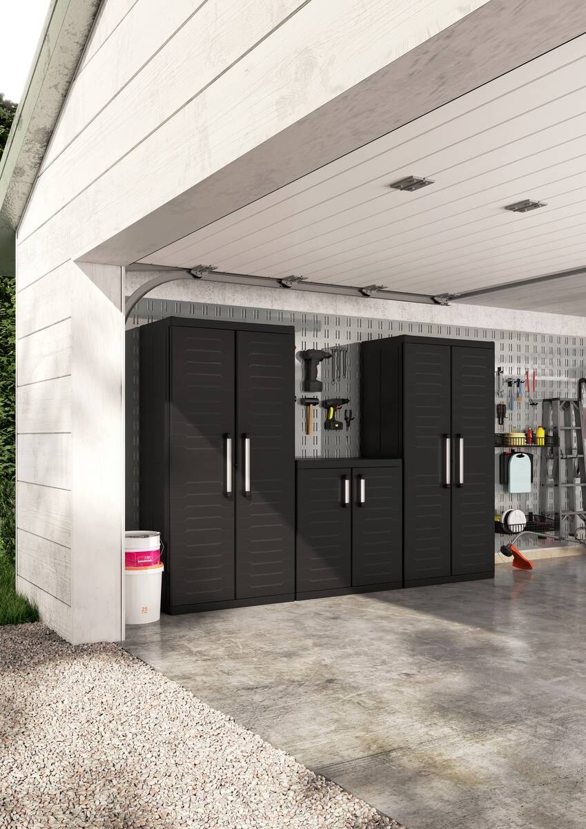 Keter Kunststoffschrank Detroit XL schwarz Kunststoff B/H/T: ca. 89x93x54 cm