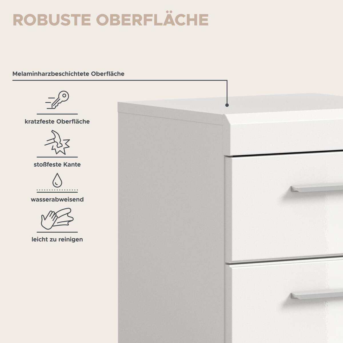 Schrank Scout weiß weiß Hochglanz B/H/T: ca. 37x88x31 cm