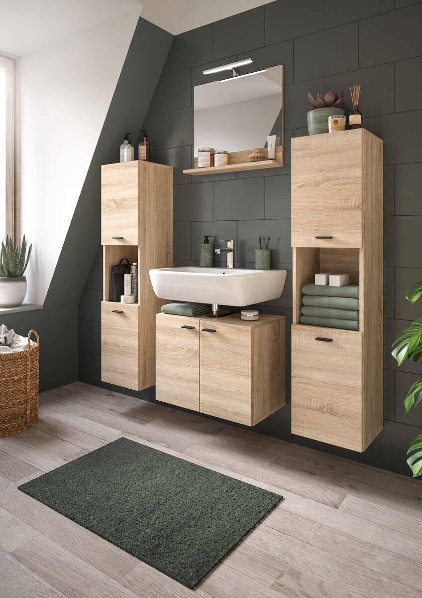Badezimmer-Set BOSTON Eiche Sonoma Nachbildung B/H/T: ca. 137x186x33 cm