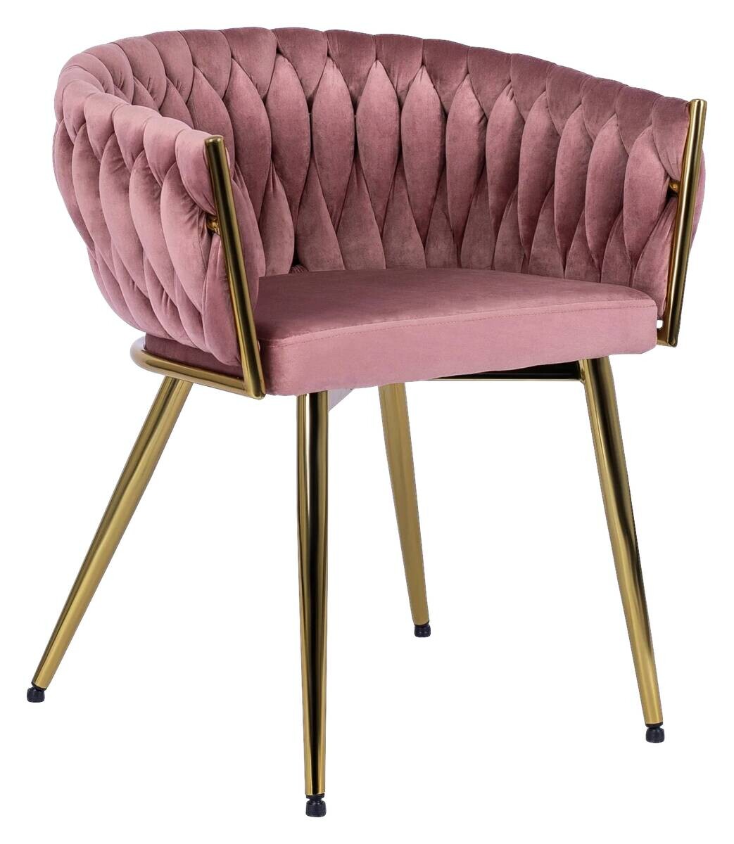 Stuhl CAPRI rosé Velourstoff B/H/T: ca. 65x73x54 cm