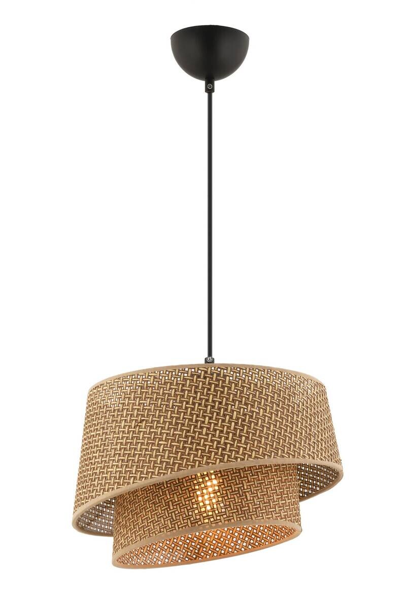 Opviq Pendelleuchte Barette beige Metall Stoff B/H/L: ca. 32x65x32 cm E27 1 Brennstellen