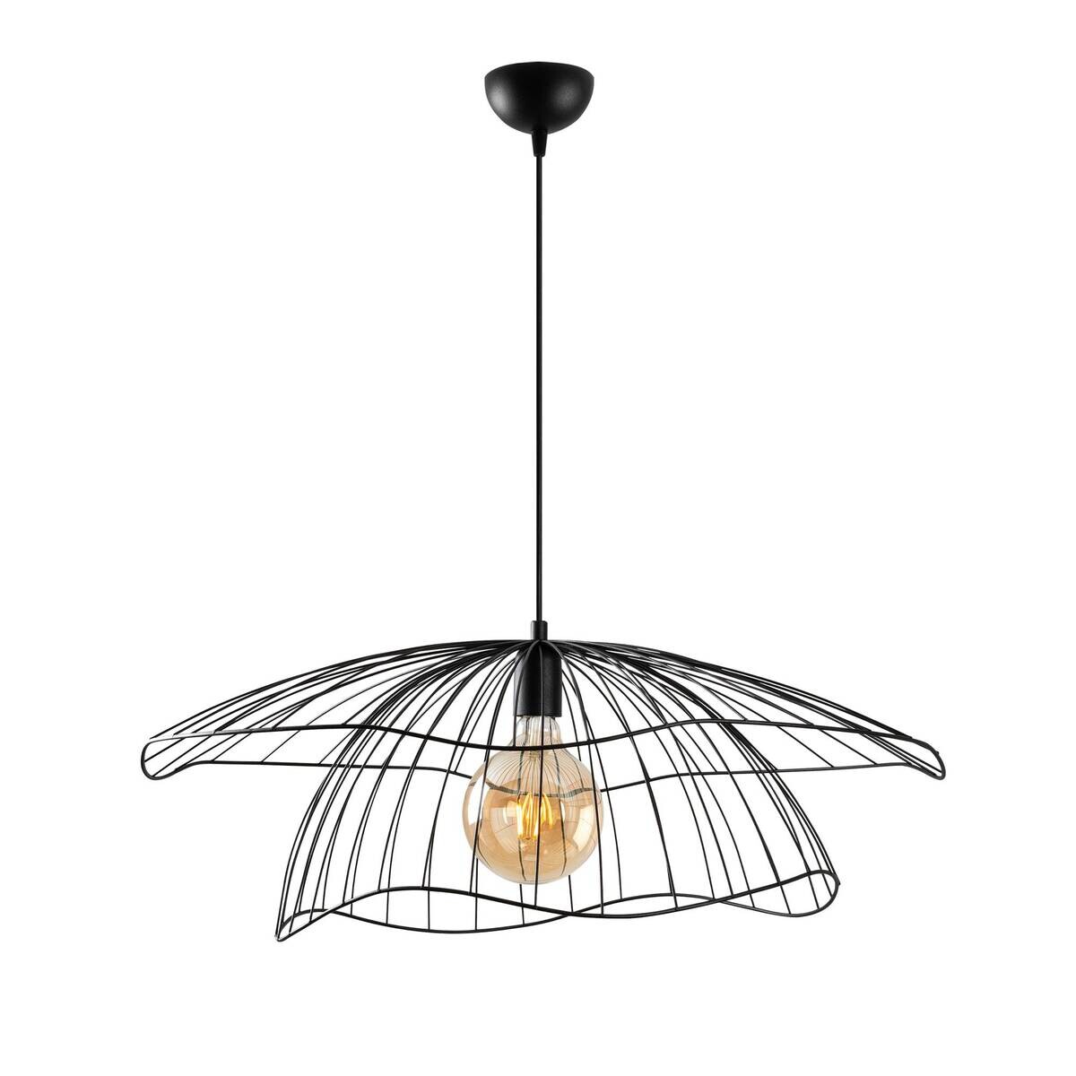 Opviq Pendelleuchte Mantar schwarz B/H/T/L/D: ca. 70x124x70x70x70 cm E27 1 Brennstellen