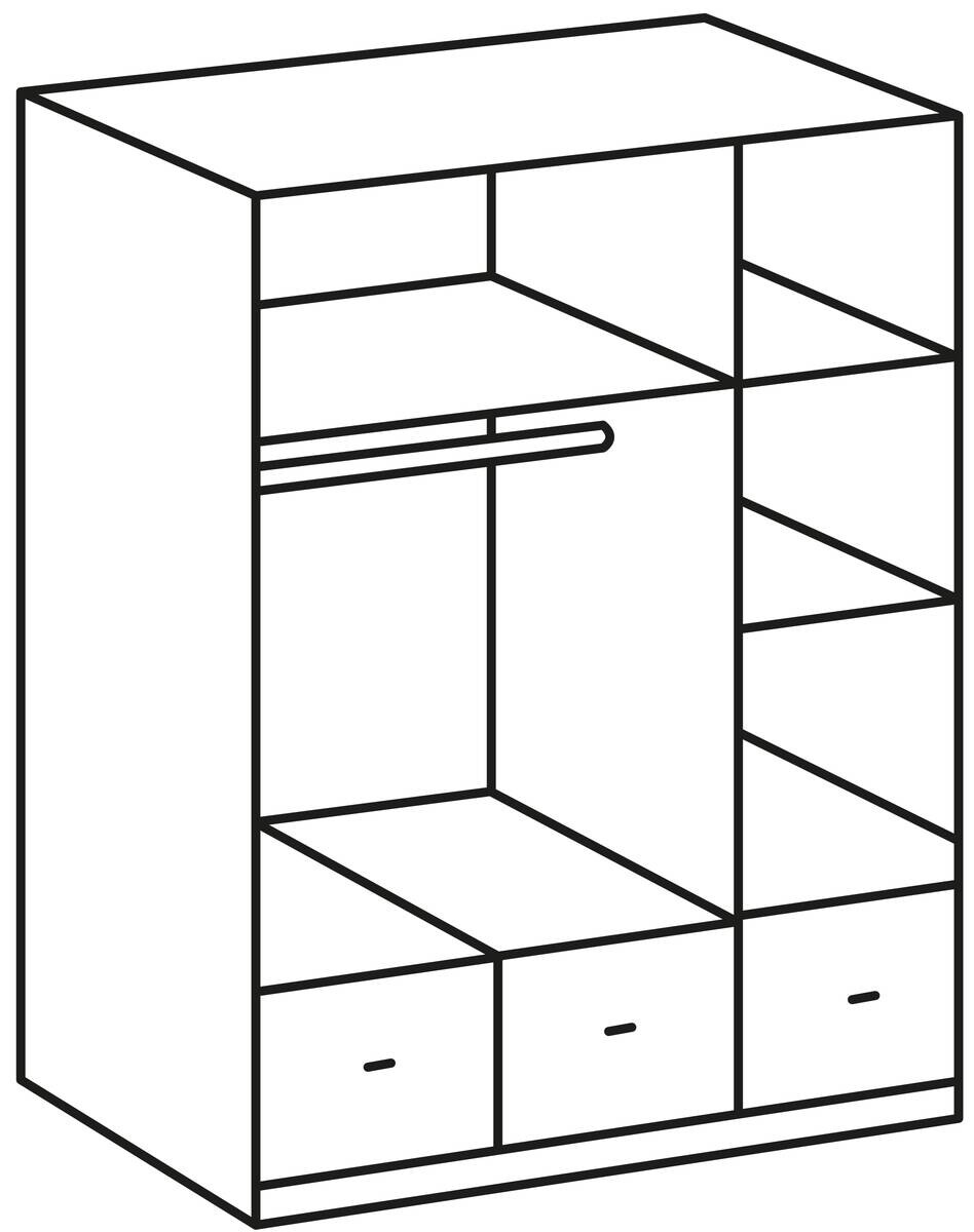 Kleiderschrank Filou Alpinweiß B/H/T: ca. 135x200x58 cm