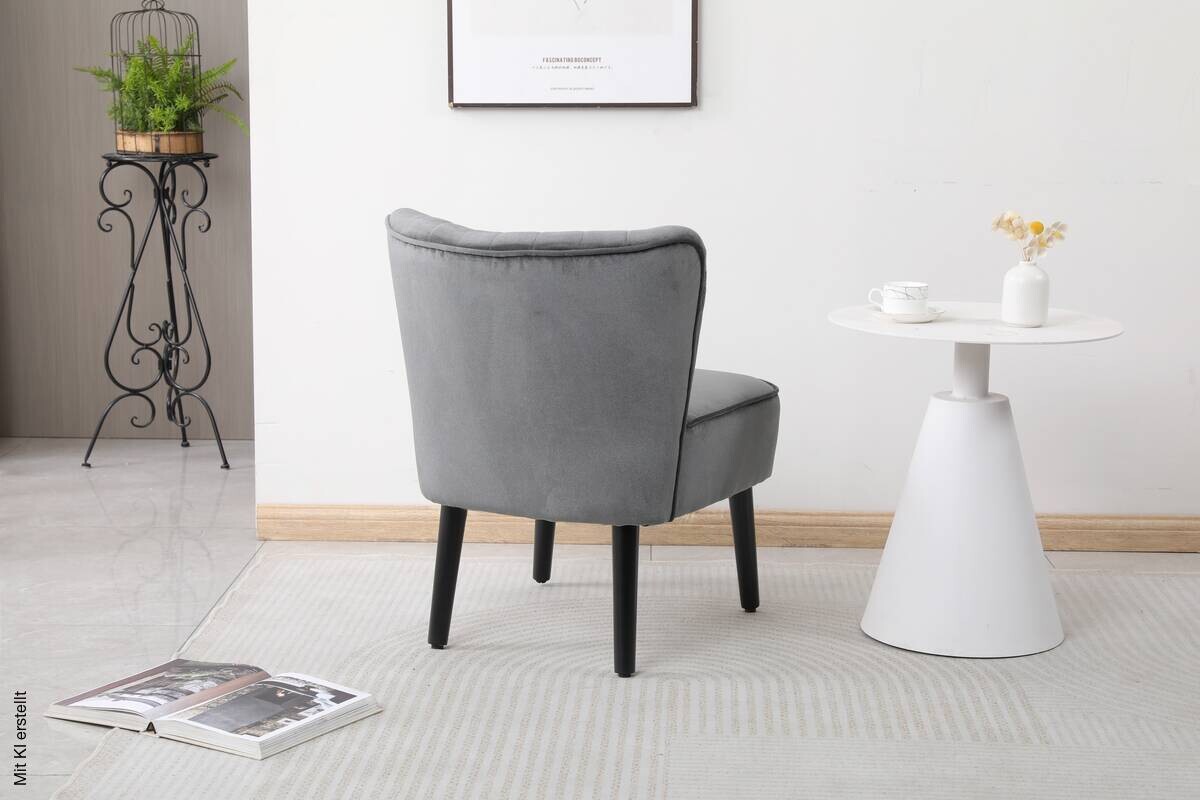 Sessel Emily grau Microfaser B/H/T: ca. 57x76x72 cm