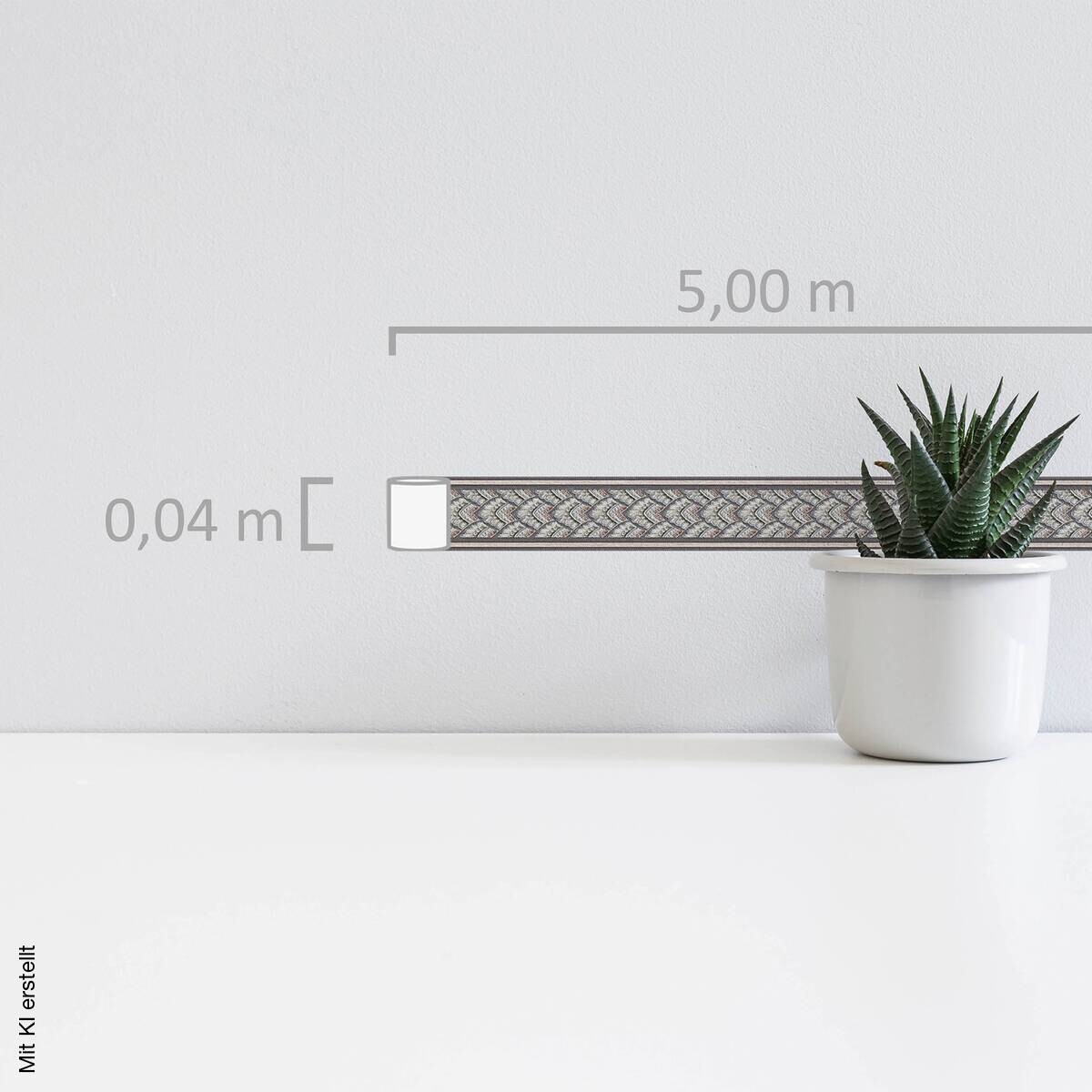 A.S.Creation Bordüre silber beige B/H/D: ca. 4x500x7 cm