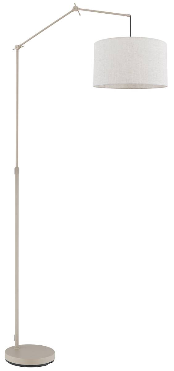 GLOBO Stehleuchte sand beige Metall Leinen B/H/L: ca. 40x200x112 cm E27 1 Brennstellen