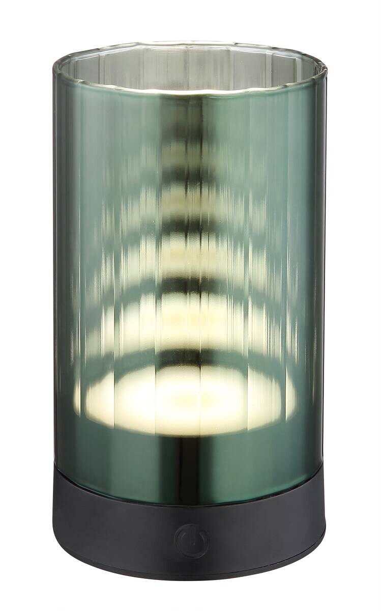 GLOBO LED-Tischleuchte grün schwarz Glas H/D: ca. 14x8 cm