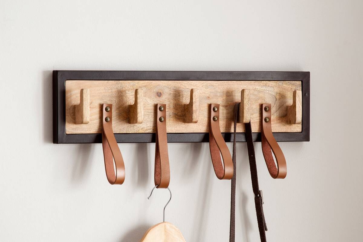 Wandgarderobe braun B/H/T: ca. 60x15x6 cm