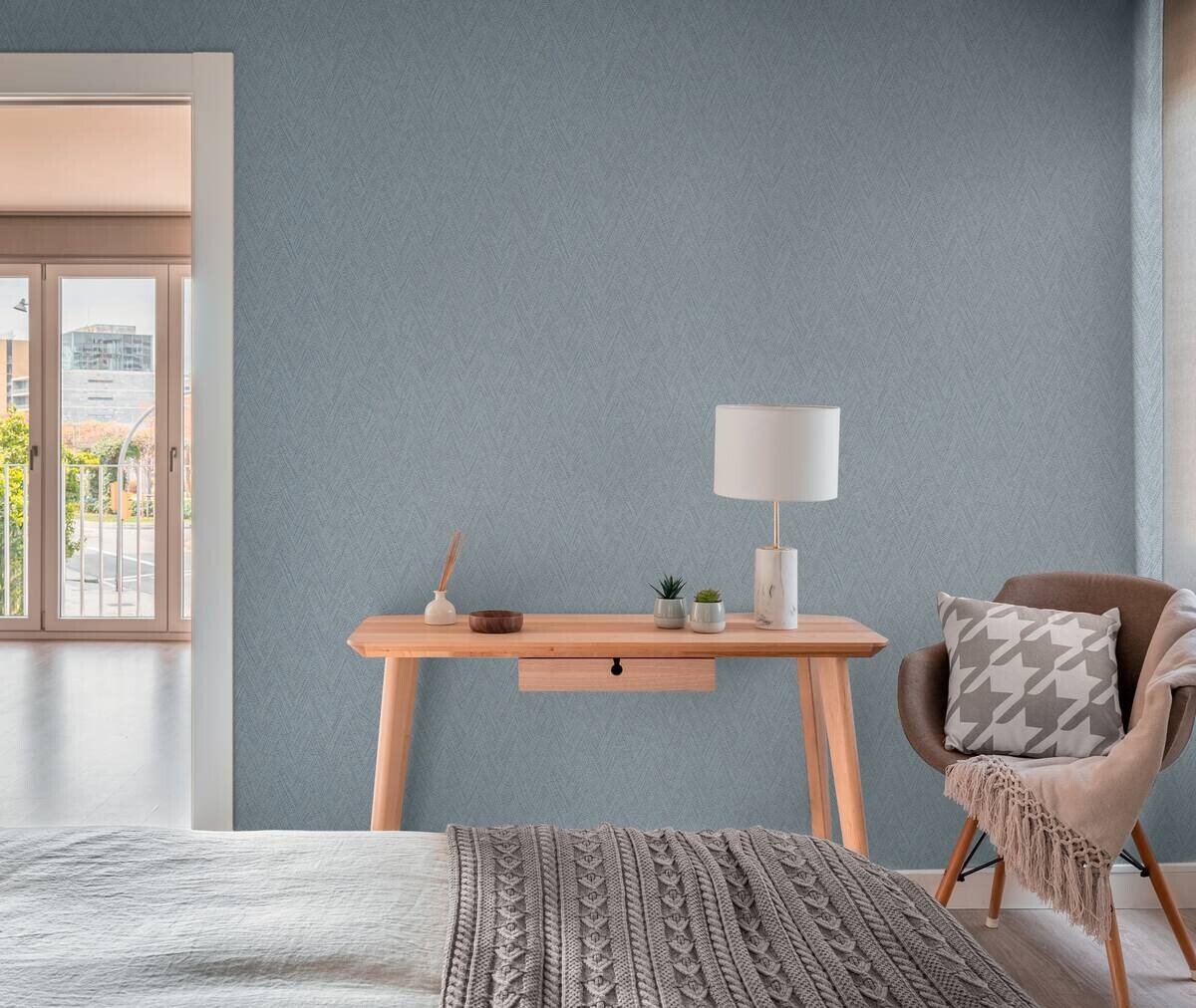 A.S.Creation Vliestapete blau braun B/H/D: ca. 53x1005x8,5 cm