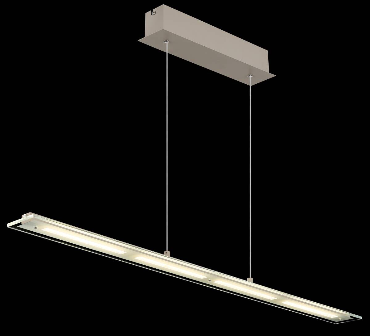 GLOBO LED-Pendelleuchte Novak sand Metall Glas B/L/D: ca. 9x115x150 cm