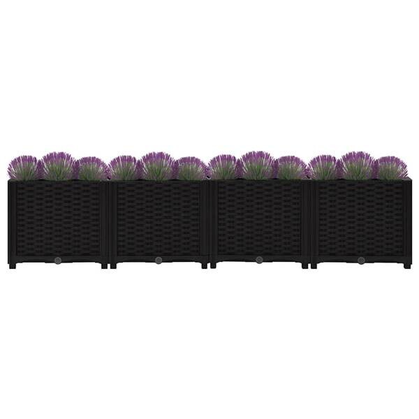 Hochbeet schwarz Polypropylen B/H/L: ca. 40x38x160 cm