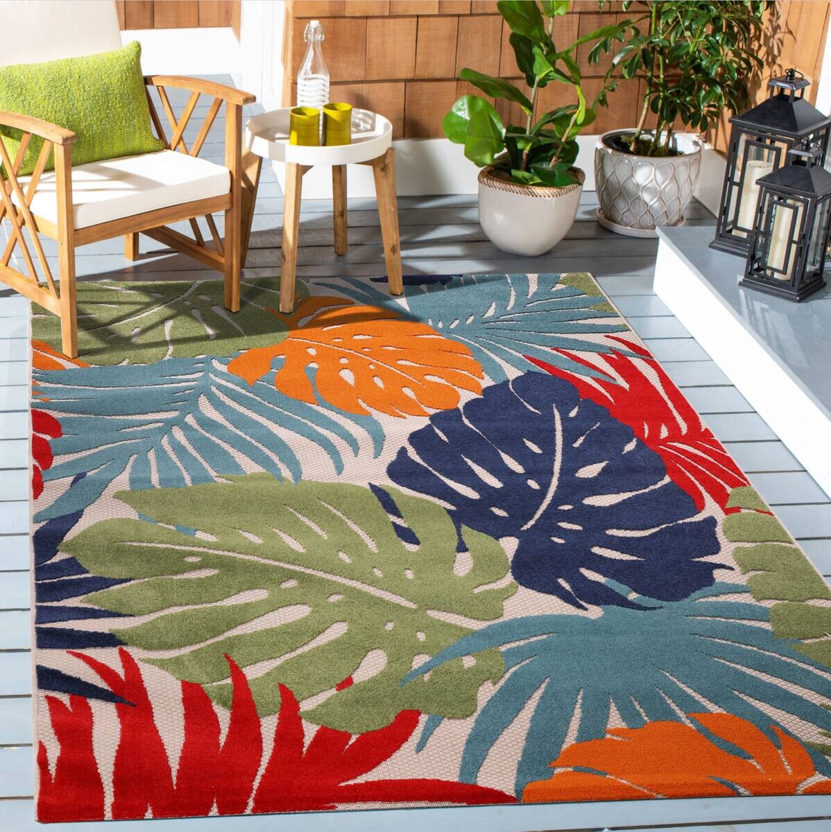 Sanat Outdoorteppich FLORAL bunt B/L: ca. 120x170 cm