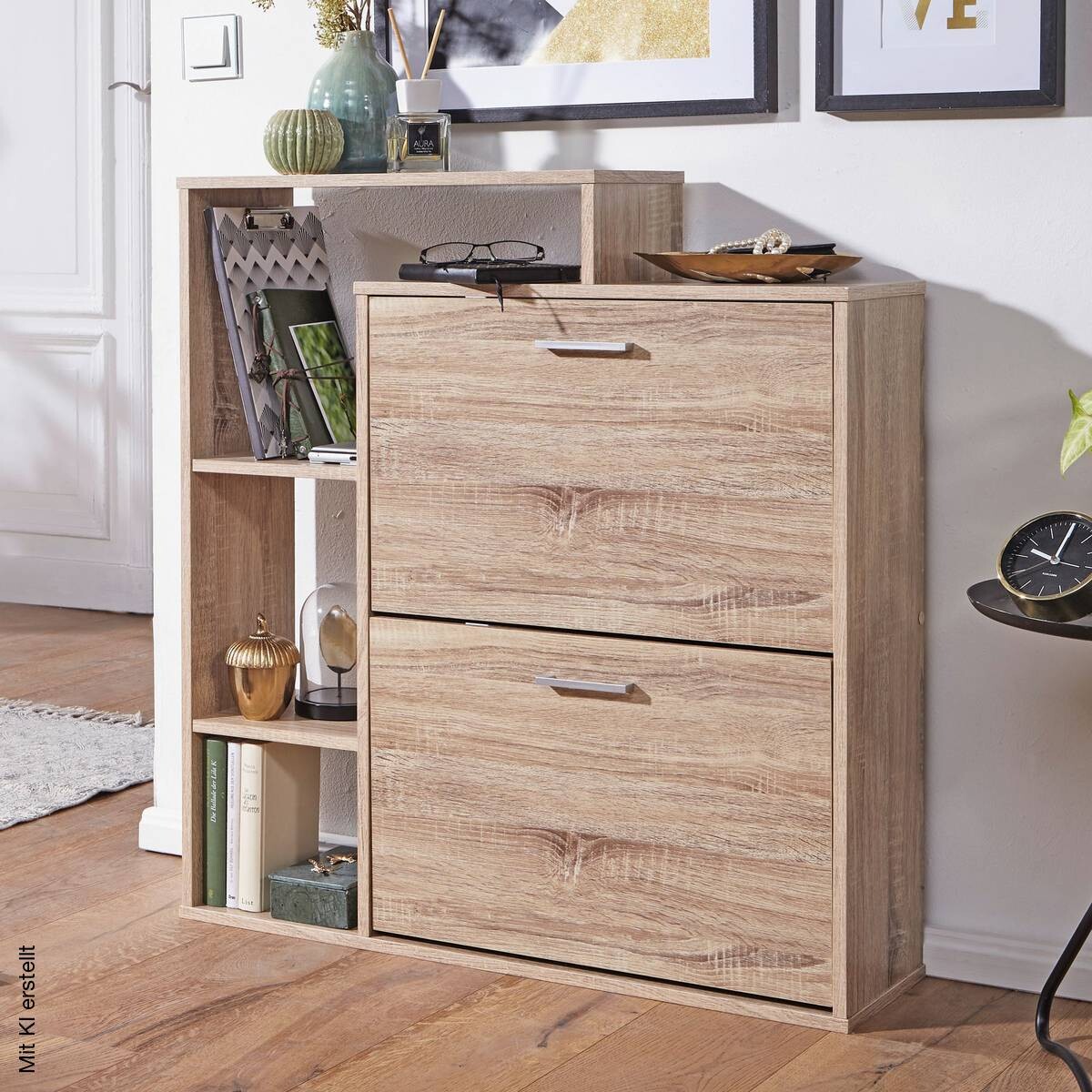 Schuhkipper Eiche Sonoma Nachbildung B/H/T: ca. 24x93x85 cm