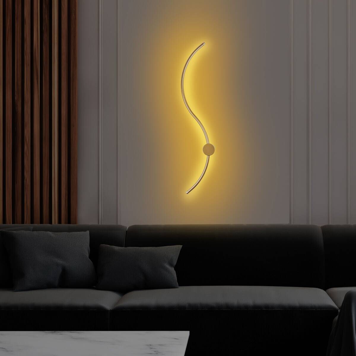 Opviq Wandleuchte gold Metall B/H/T/L: ca. 90x17x10x90 cm