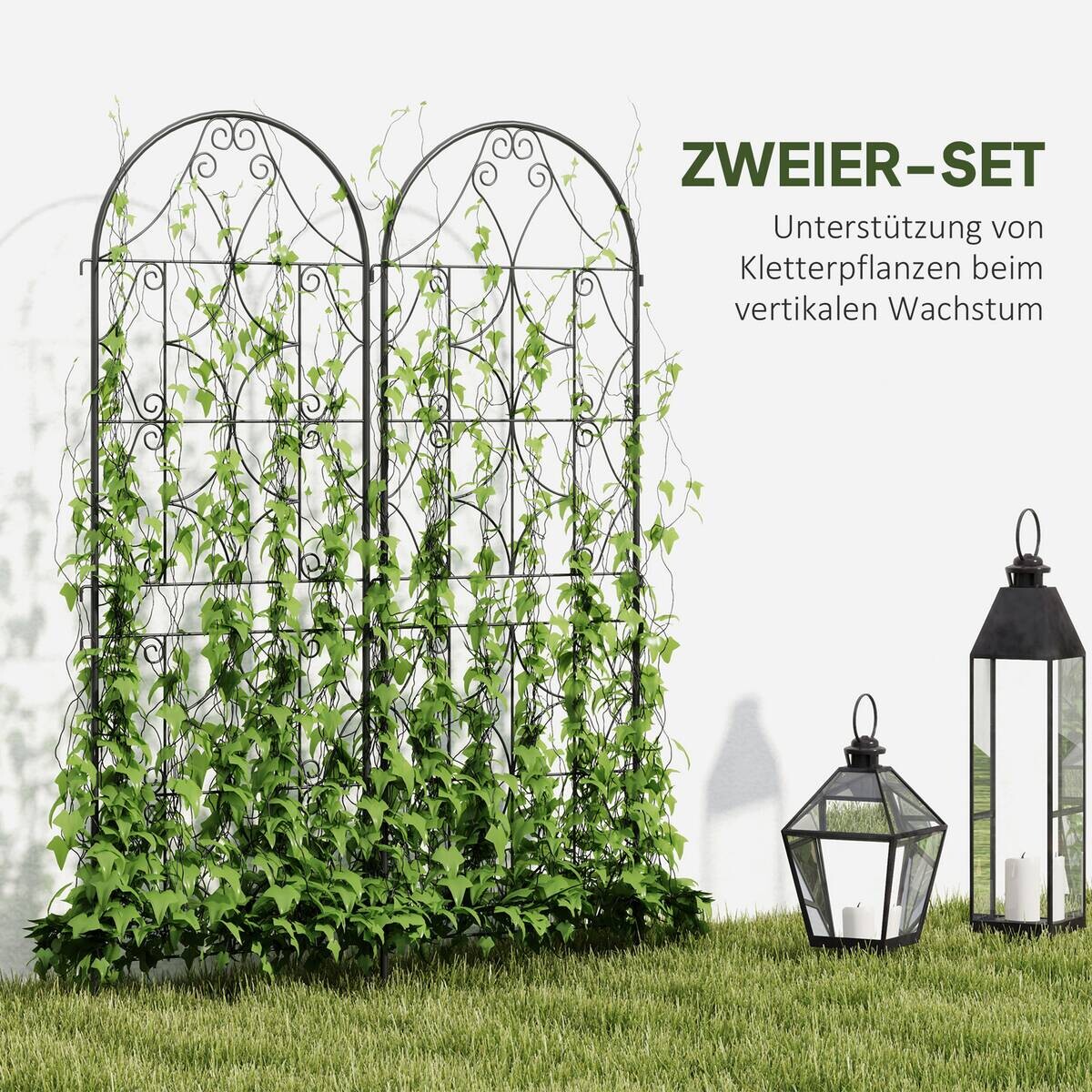 Outsunny Rankgitter schwarz B/H/L: ca. 1,3x150x50 cm