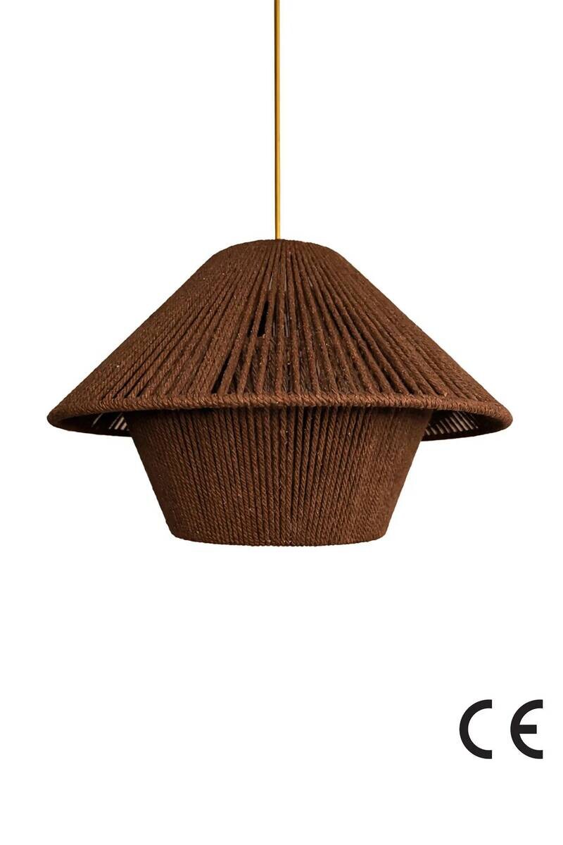 Pendelleuchte braun B/H/L/D: ca. 40x62x40x40 cm E27 1 Brennstellen