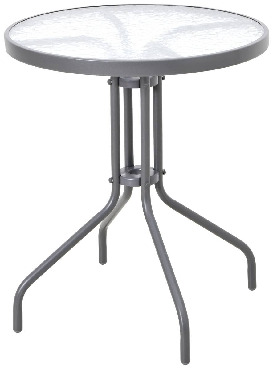 POCOline Gartentisch grau Stahl H/D: ca. 70x60 cm