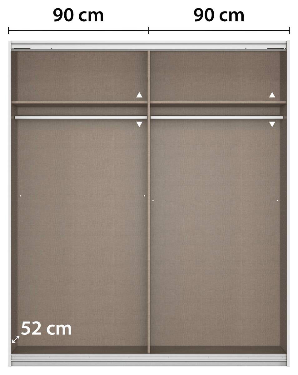 Schwebetürenschrank Quadra grau B/H/T: ca. 180x210x62 cm