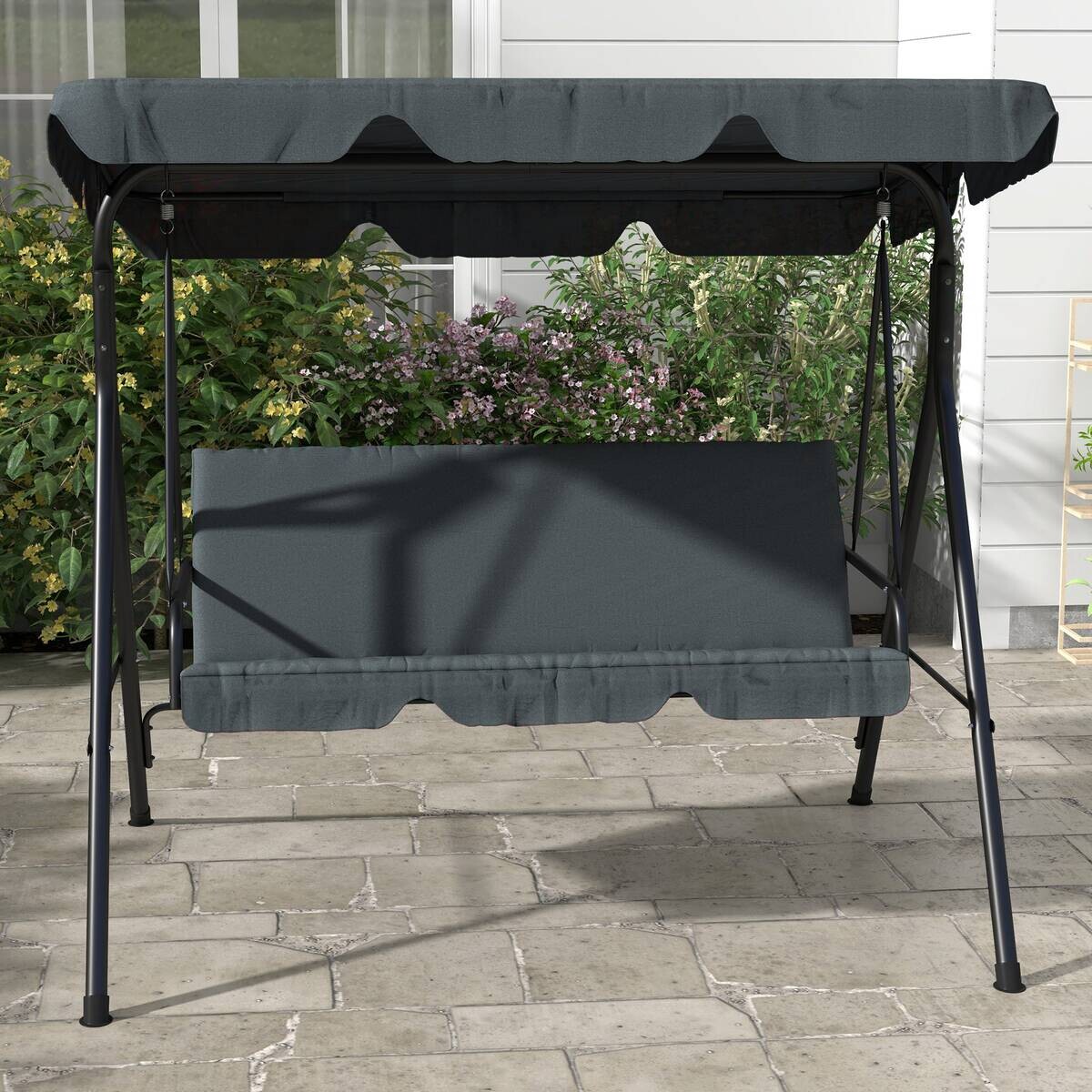 Outsunny Hollywoodschaukel grau Polyester B/H/L: ca. 110x153x172 cm
