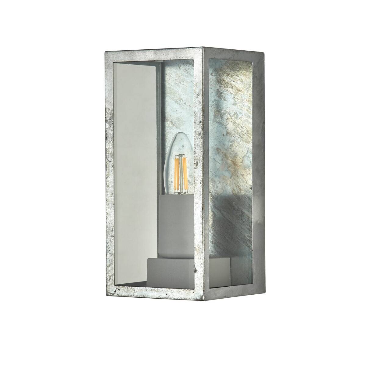 Wandaußenleuchte silber klar B/H/T: ca. 11,3x23,6x11,3 cm