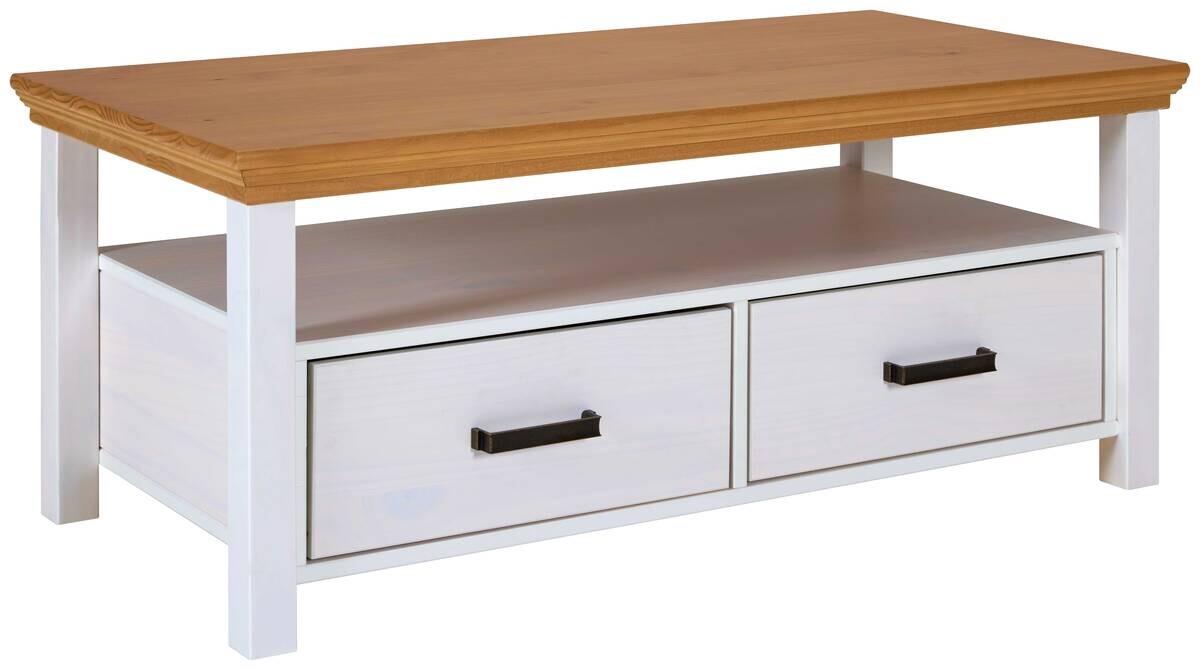 Couchtisch Maluno weiß lackiert B/H/L: ca. 60x48,8x119,4 cm