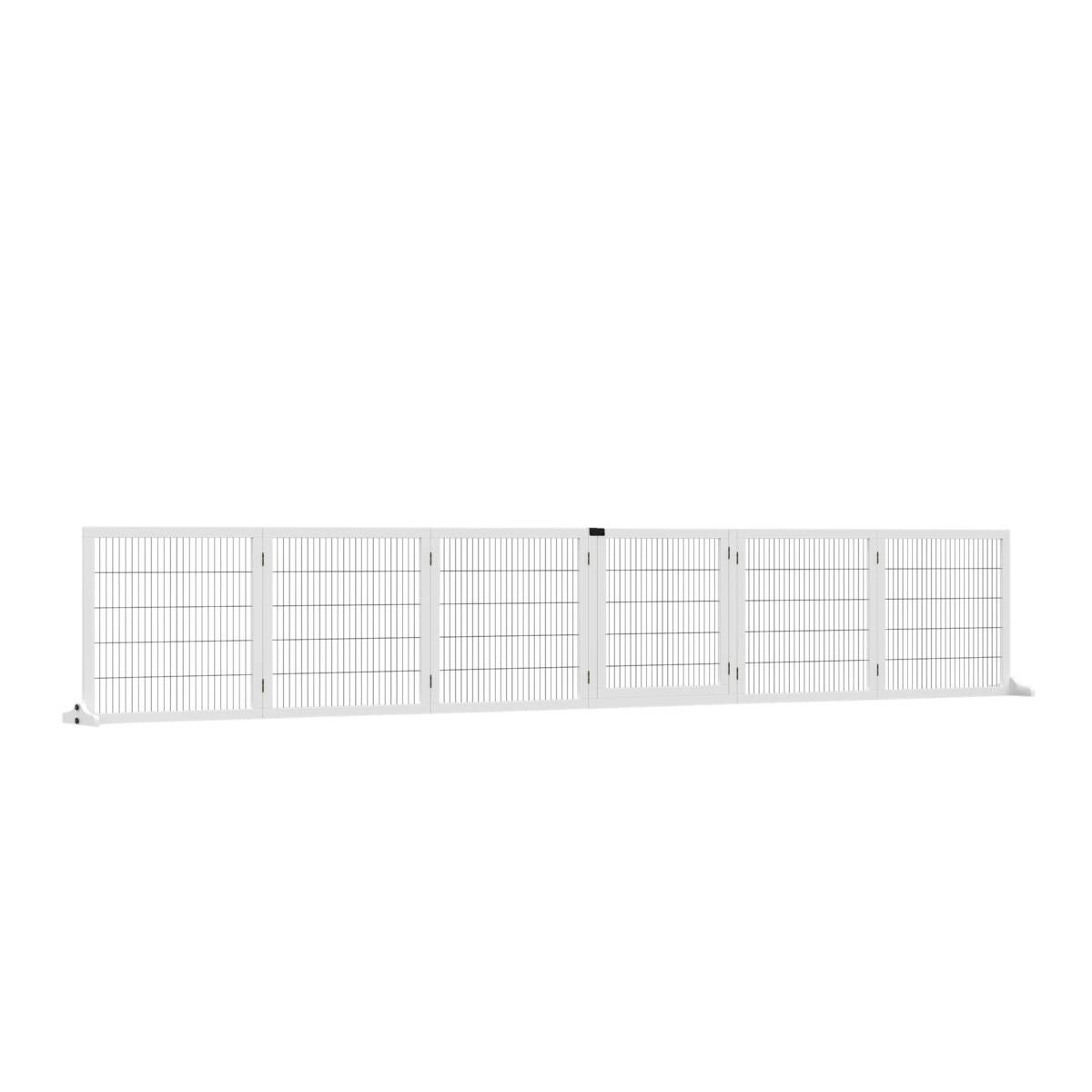PawHut Absperrgitter weiß Stahl B/H/L: ca. 36x70x432 cm