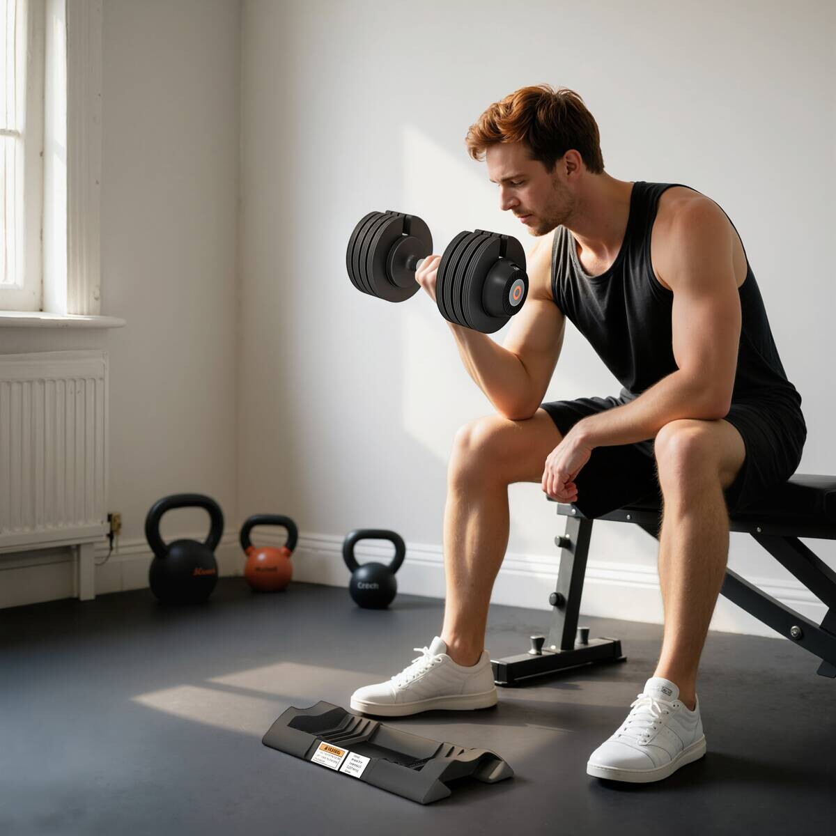 SPORTNOW Hanteln schwarz Kunststoff B/H/L: ca. 18x18x37 cm