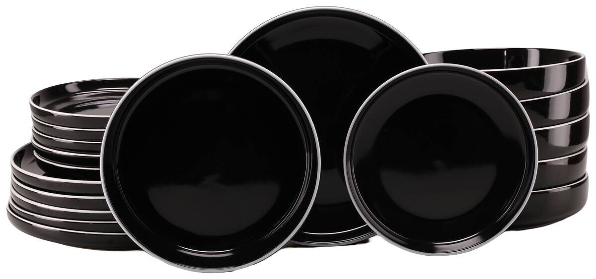 CreaTable Tafelservice Nordic Gourmet schwarz Steinzeug 18 tlg.