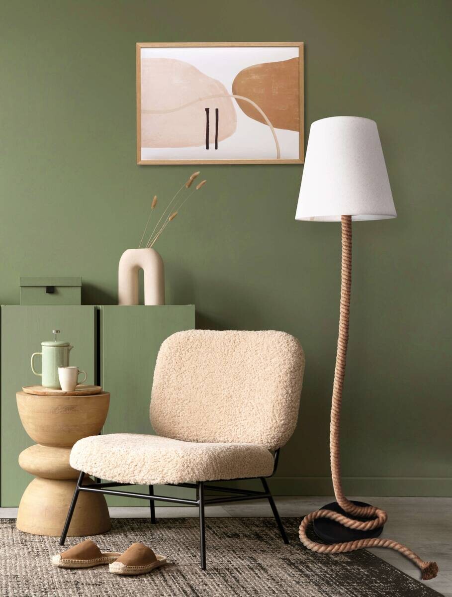 Näve Leuchten Stehleuchte 2068227 natur Kunststoff Textil Metall B/H/T: ca. 40x165x40 cm 1 Brennstellen