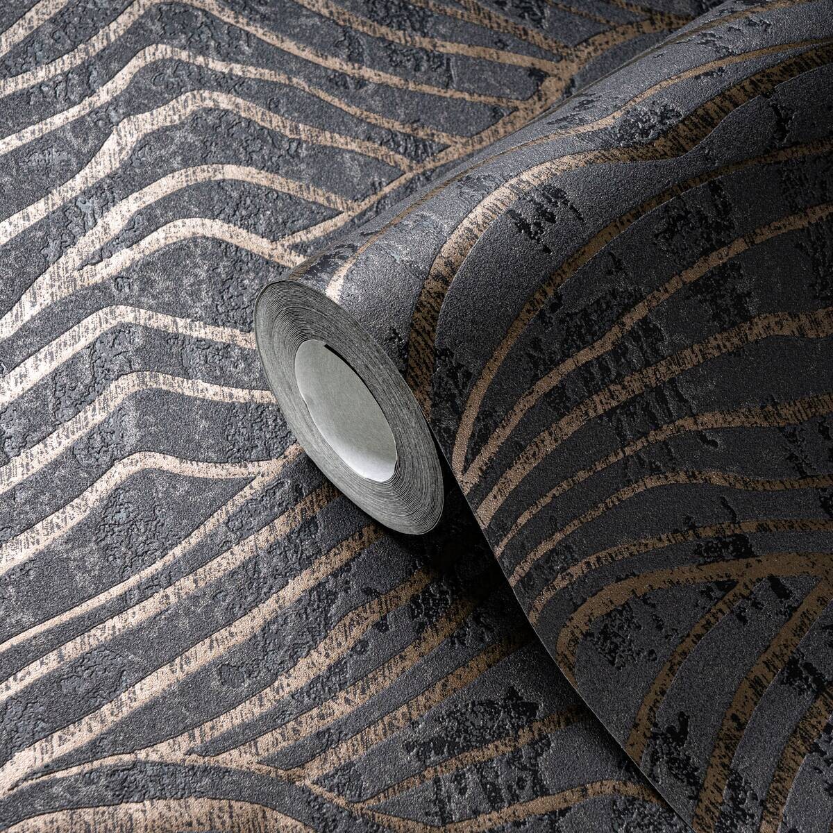 A.S.Creation Vliestapete silber schwarz B/H/D: ca. 53x1005x8,4 cm