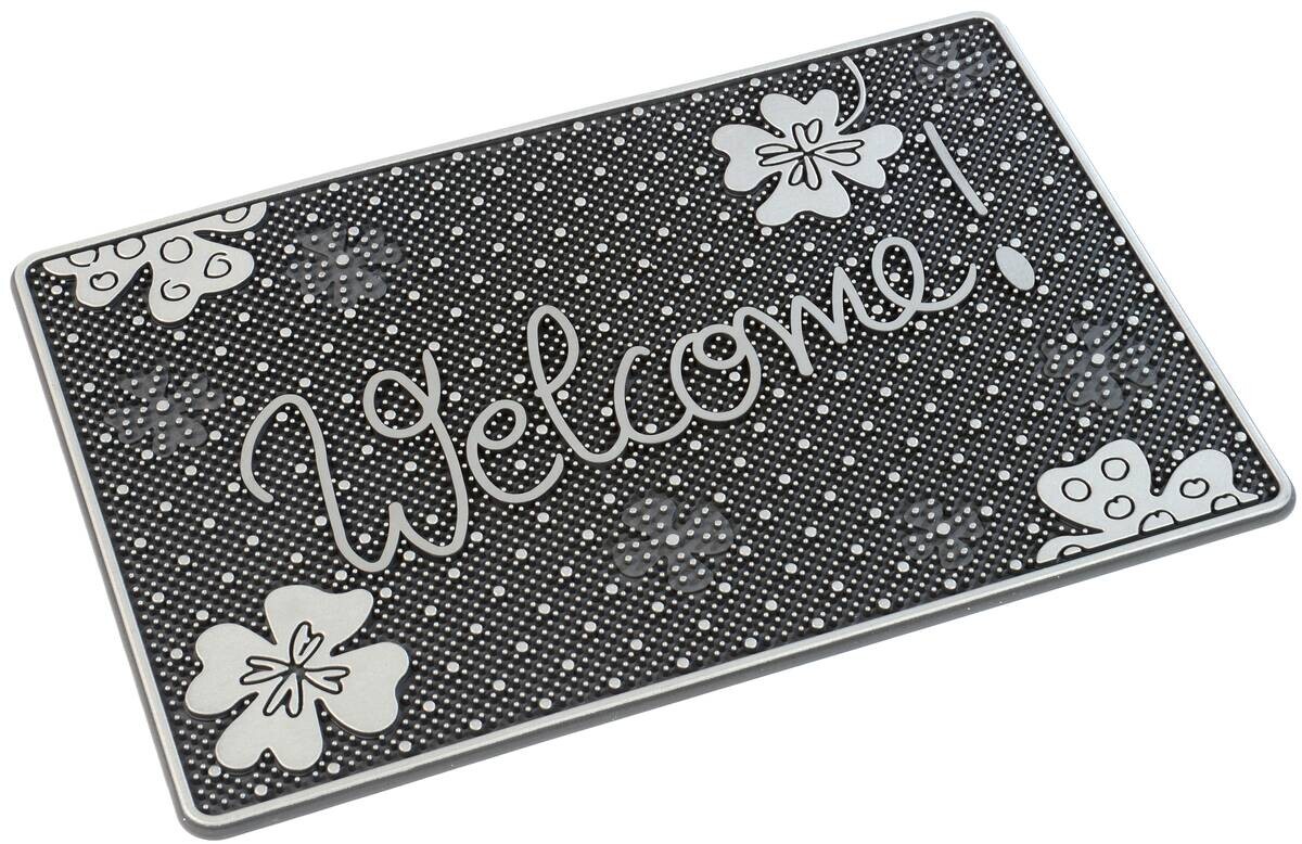 Fußmatte Welcome silber B/L: ca. 40x60 cm