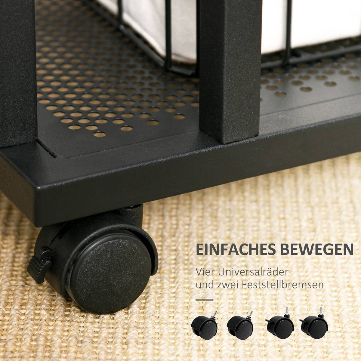 Beistelltisch 833-606 schwarz walnuss B/H/T: ca. 51x65x36 cm