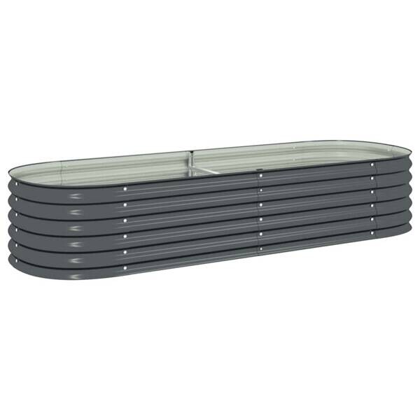 Garten-Hochbeet grau Stahl B/H/L: ca. 80x44x240 cm