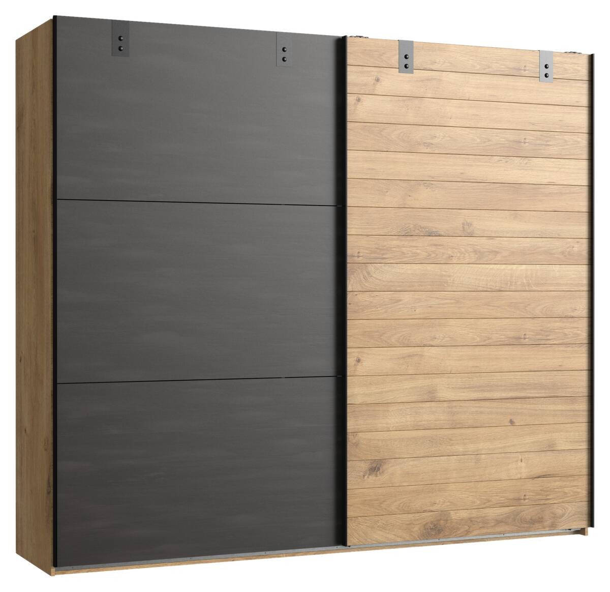 Schwebetürenschrank Detroit Plankeneiche Nachbildung B/H/T: ca. 250x216x65 cm