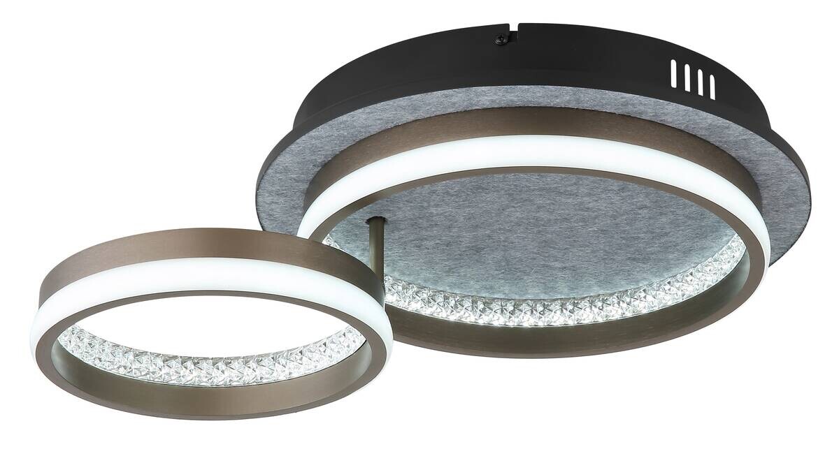 GLOBO Deckenleuchte mattschwarz dunkelgrau Aluminium Metall B/H/T/L: ca. 34x14x47,2x47,2 cm 1 Brennstellen