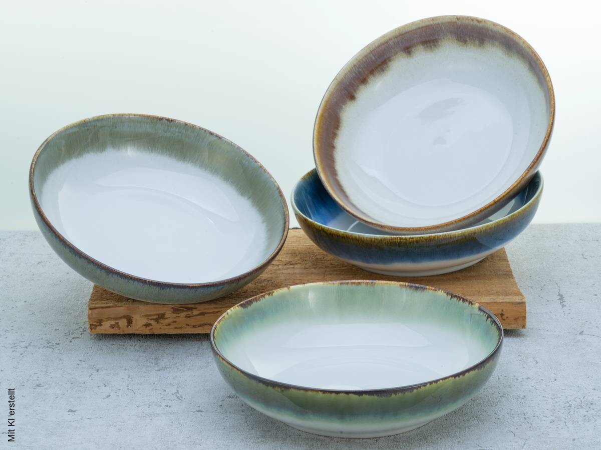 CreaTable Müslischalenset Cascade Bowls Mix Poke bunt Steinzeug
