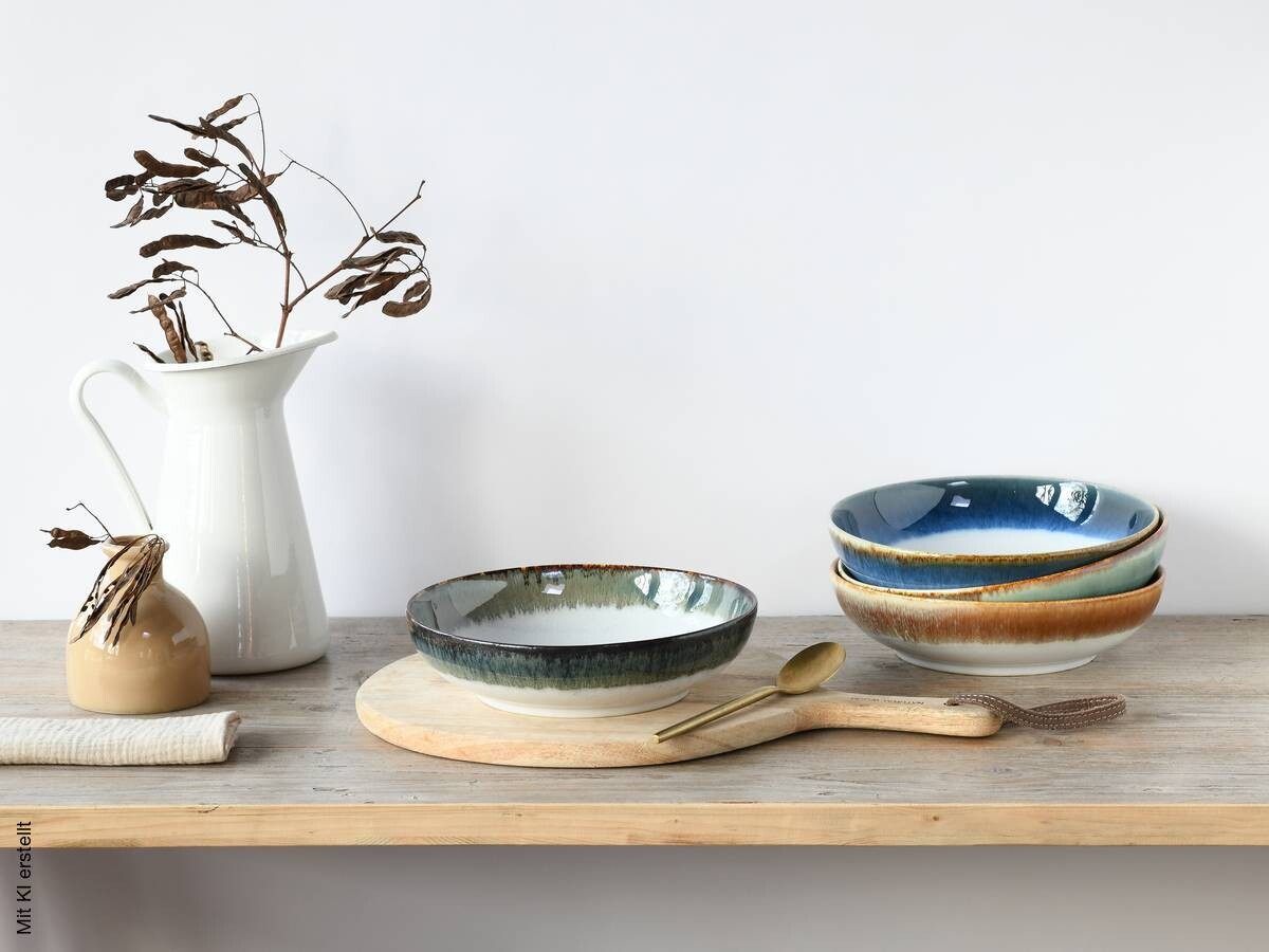 CreaTable Müslischalenset Cascade Bowls Mix Poke bunt Steinzeug
