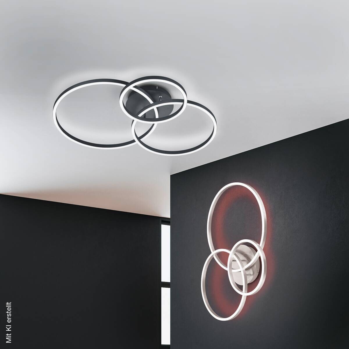 GLOBO LED-Deckenleuchte Winona nickel Metall B/H/T: ca. 78x11,5x60 cm