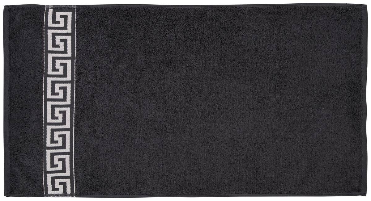 POCOline Handtuch Mäander schwarz 100% Baumwolle B/L: ca. 50x100 cm