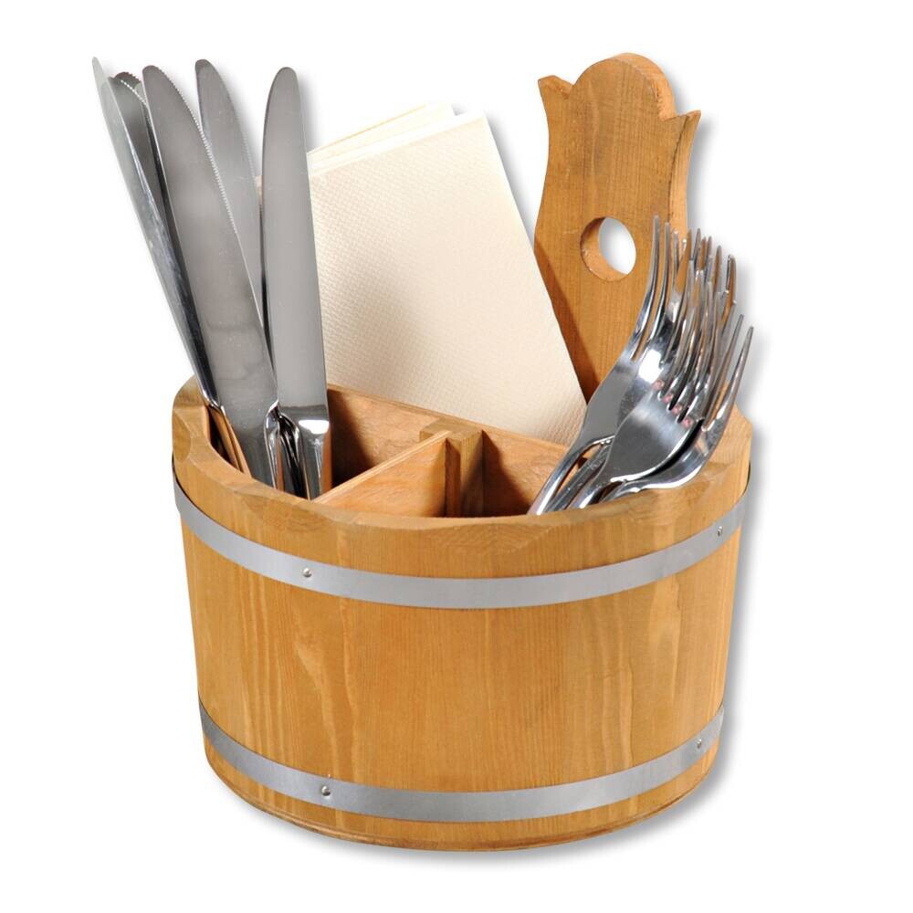 Kesper Besteckbehälter braun Kiefer B/H/L: ca. 17x17x20 cm
