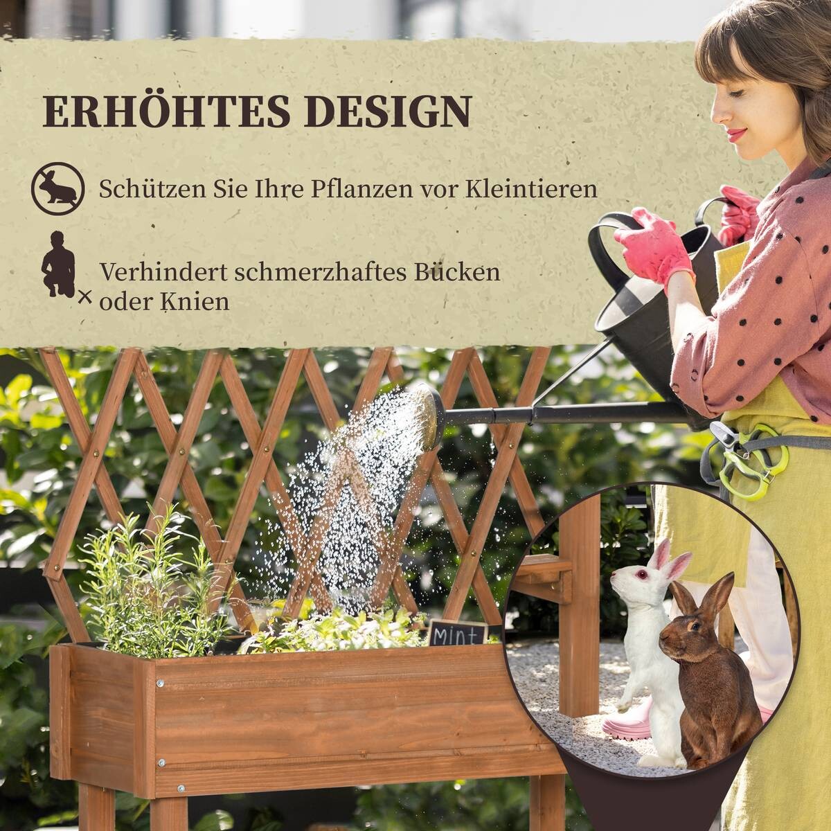 Outsunny Hochbeet braun B/H/L: ca. 29x130x79 cm