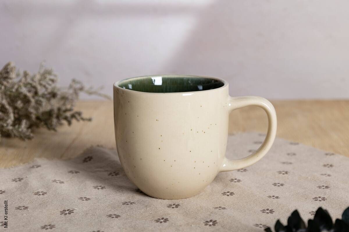 POCOline Kaffeebecher dunkelgrün Steingut