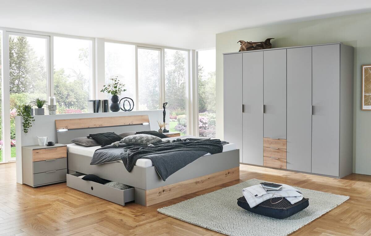 Bettschubkästen Paderborn Sahara grau B/H/T: ca. 141x20x61 cm