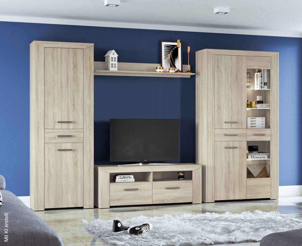 TV-Lowboard Lorenzo Eiche Sonoma Nachbildung B/H/T: ca. 130x49x44 cm