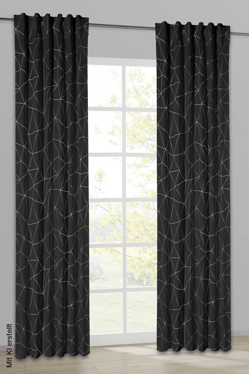 Verdunklungsvorhang Nizza schwarz B/L: ca. 135x235 cm