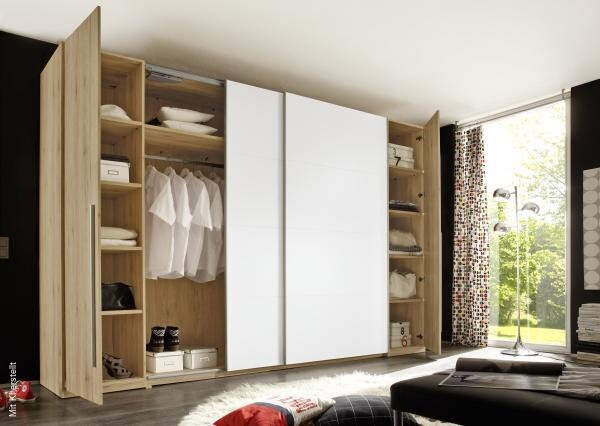 Schwebetürenschrank Match Eiche San-Remo Nachbildung weiß Eiche San-Remo Nachbildung weiß B/H/T: ca. 316x225x61 cm