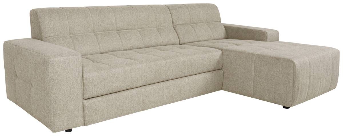 Ecksofa mit Bettfunktion beige Flachgewebe B/H/T: ca. 267x93x163 cm