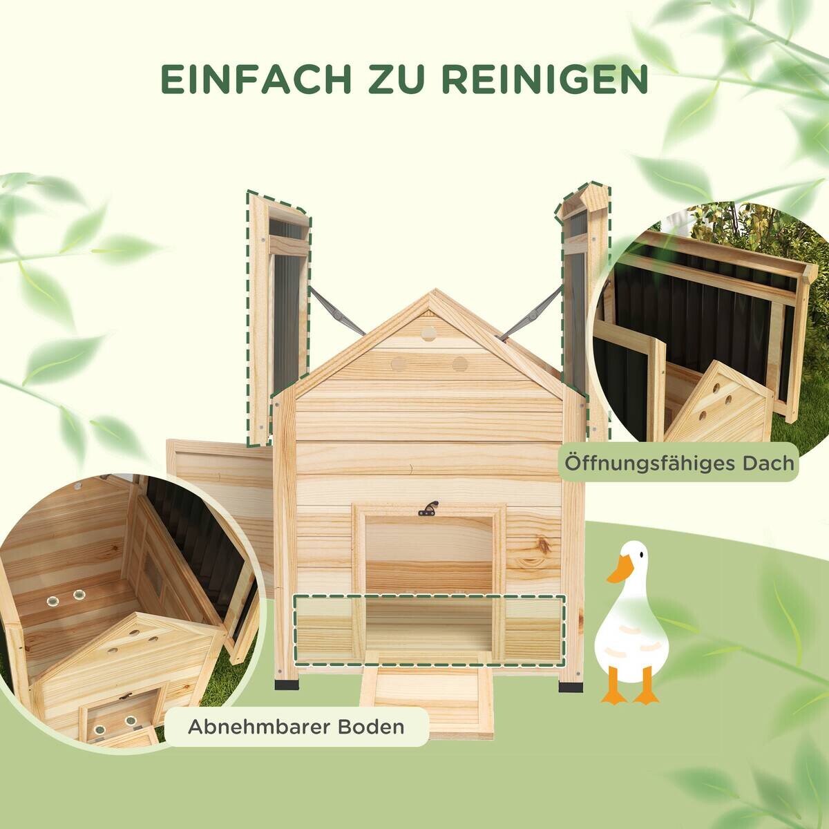 PawHut Tier-Zubehör natur Holz B/H/L: ca. 90x78x92 cm
